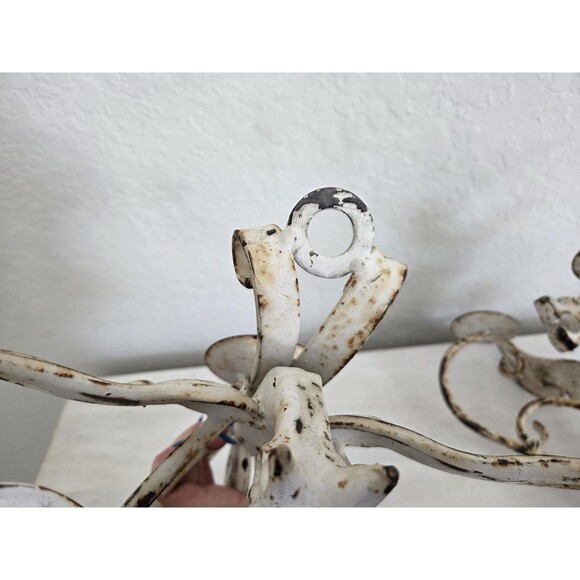 Vintage Wrought Iron Gothic Dragon Candelabra Wall Hanging Set - Picture 10 of 14